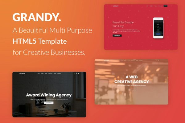 Download Grandy - Creative Multi Purpose Big HTML5 Template Responsive + Minimal + Creative