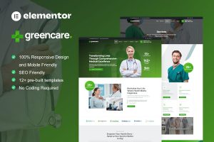 Download GreenCare - Medical Services Elementor Pro Template Kit