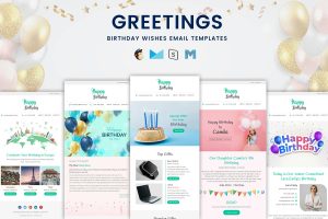 Download Greetings - Birthday Wishes Email Templates Bundle Birthday wishes email templates bundle with Pennyblack Builder