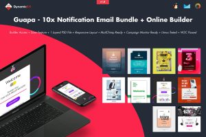 Download Guapa - 10x Notification Email Bundle + Builder Guapa 10x - Notification HTML Email Bundle with Builder access has all options for you!