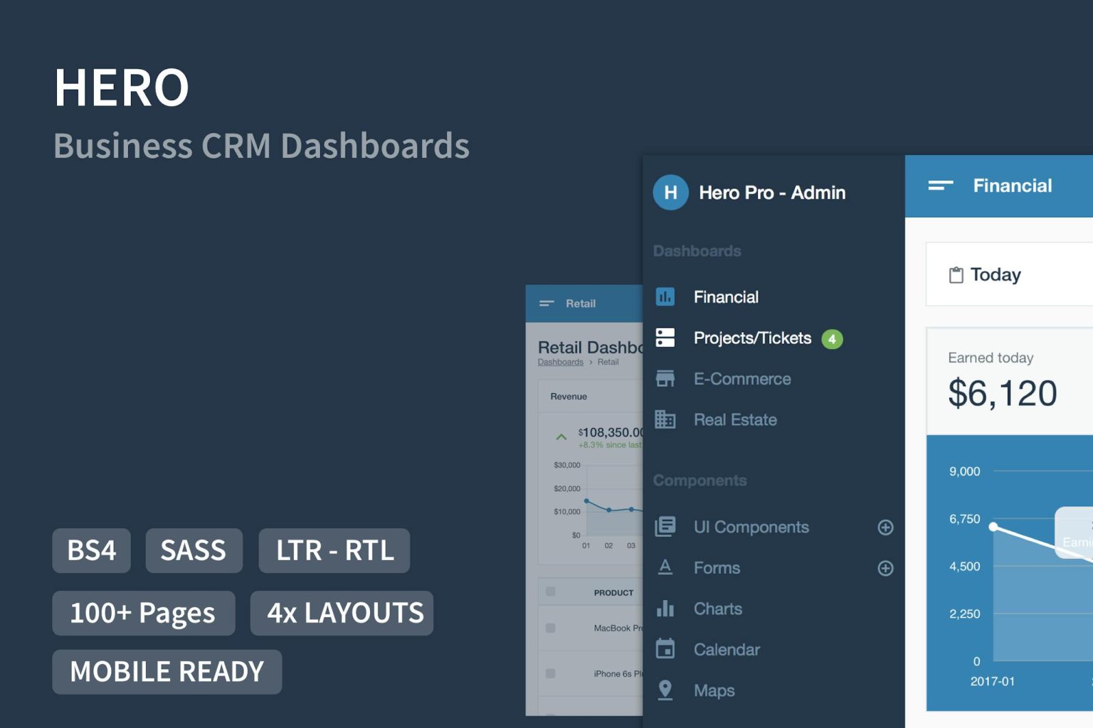 Hero PRO - Business Admin Dashboards Business Enterprise CRM Admin ...