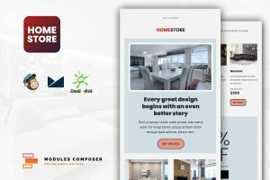 Download Homestore - E-Commerce Responsive Email Template Create beautiful responsive e-mail templates for promoting your Furniture and Interior design