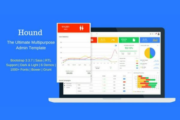 Download Hound - The Ultimate Multipurpose Admin Template The Ultimate Multipurpose Admin Template