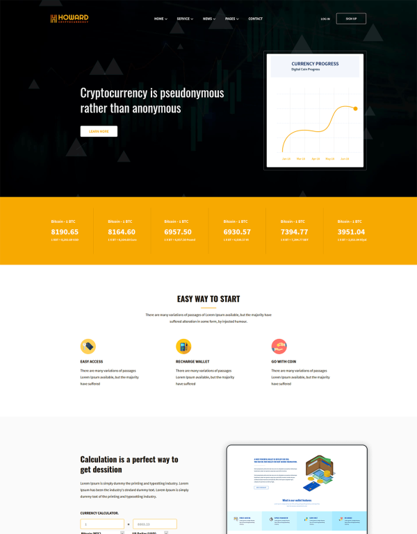 Download Howard - React JS Crypto Currency Template Howard – React JS Crypto Currency Template is a perfect React template for digital currency exchange