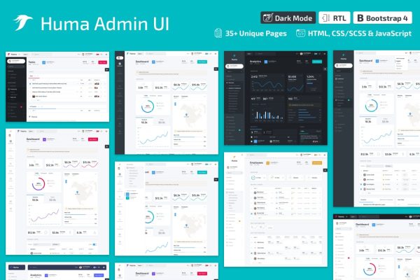 Download Huma Admin Dashboard PRO - Bootstrap 4 Admin Templ Bootstrap 4 Admin Dashboard Template