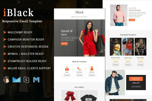 Download iBlack - Black Friday Email Newsletter Template Best marketing email template to promote your products by providing various offers