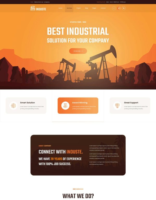 Download Induste - Industrial & Factory Bootstrap Template Induste is a resourceful and superbly sophisticated web template based on the latest version