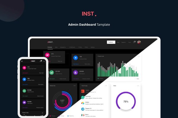 Download Inst - React Admin Template with GraphQL Minimalist React Dashboard built with React, NextJS, TypeScript, GraphQL & Uber’s Base UI