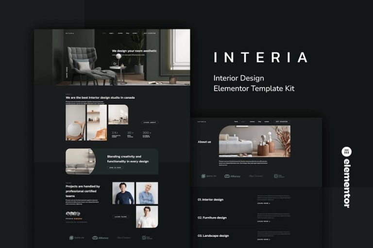 Download Interia - Interior Design Elementor Template Kit