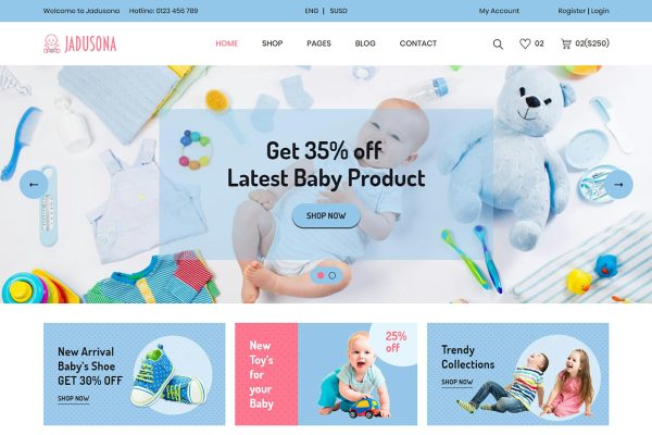 Download Jadusona - Baby Shop HTML Template Jadusona is the modern and exclusive Baby Store HTML5 Template with three unique Homepages.
