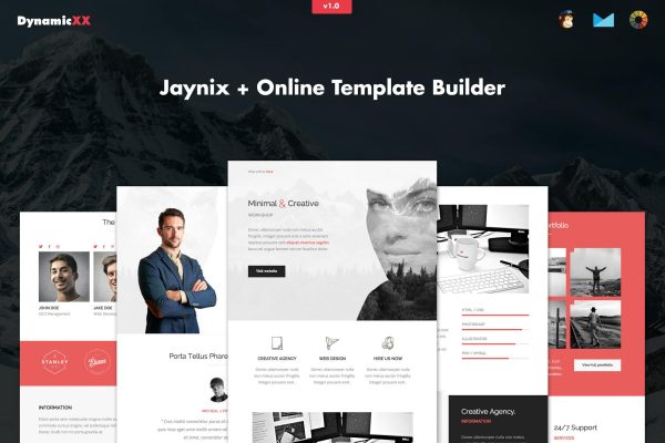 Download Jaynix - Responsive Corporate Portfolio Email Jaynix - Responsive Corporate Portfolio Email Template + Online Builder. Useable for everyone.