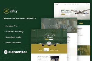 Download Jetly - Private Jet Charters Elementor Template Kit