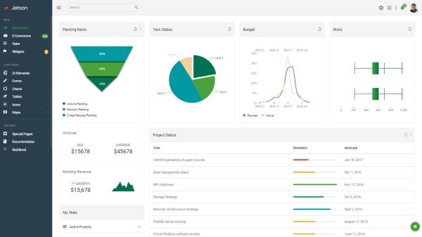 Download Jetson Multipurpose Bootstrap Admin Dashboard Template + UI Kit