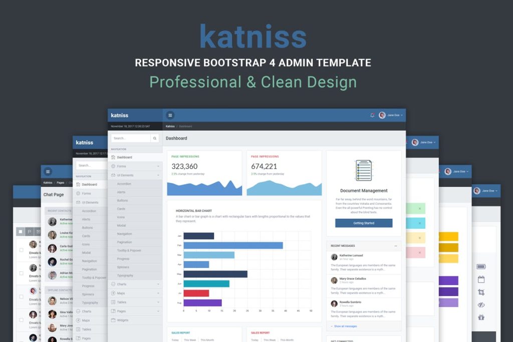 Katniss Responsive Bootstrap 4 Admin Template Fully Responsive ...