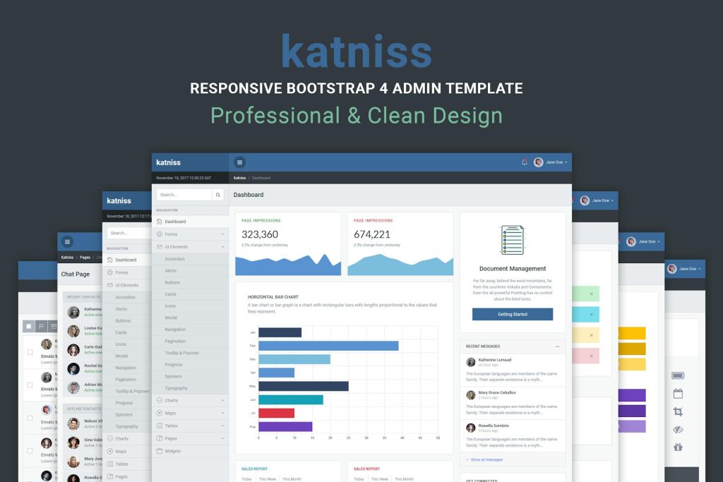 Katniss Responsive Bootstrap 4 Admin Template Fully Responsive ...