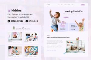 Download Kiddos - School & Kindergarten Elementor Template Kit