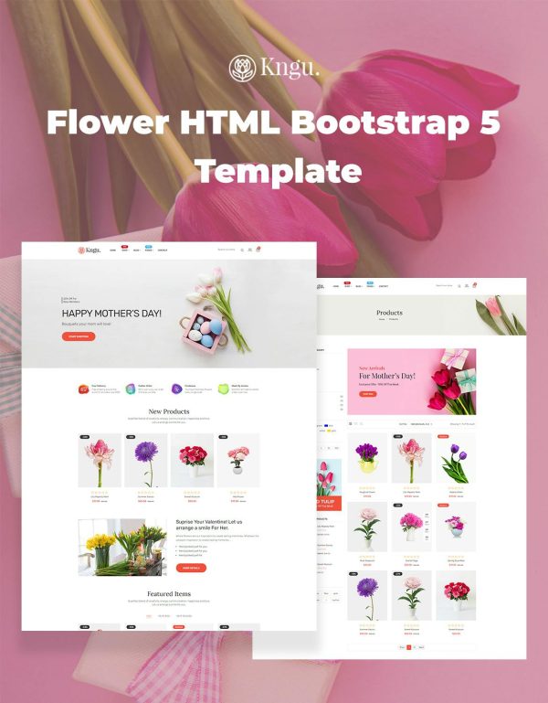 Download Kngu - Flower HTML Bootstrap 5 Template This multipurpose flower store template is totally beautiful, modern, and responsive