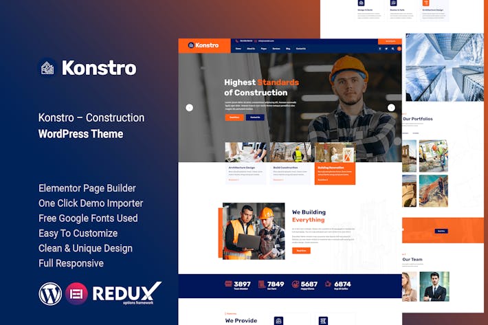 Download Konstro – Construction WordPress Theme