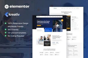 Download Kreativ - Digital Agency & Creative Branding Elementor Pro Template Kit