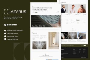 Download Lazarus - Architecture & Interior Design Elementor Template Kit