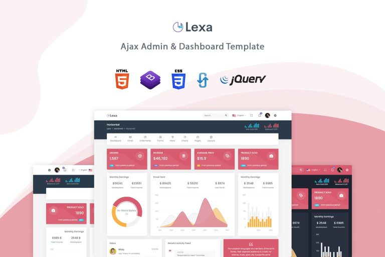 Download Lexa - Ajax Admin & Dashboard Template Lexa Ajax is a simple and beautiful admin template built with Bootstrap ^5.0.1. and gulp