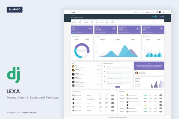 Download Lexa - Django Admin & Dashboard Template Lexa is a simple and beautiful admin template built with Bootstrap 5.2.0 & Django.