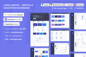 Download Luma Laravel LMS & Vue Education Admin Dashboard Quickly build a modern education and learning management system SPA using Vue and Laravel