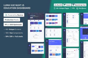 Download Luma Nuxt - NuxtJS Vue Learning Management System A beautifully crafted LMS User Interface with Nuxt.js and Vue for modern Education Platforms.