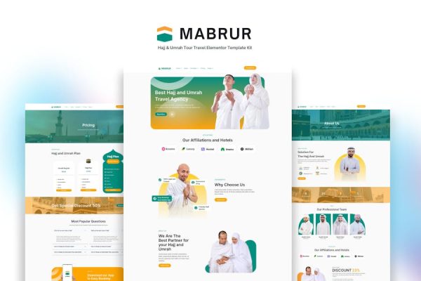 Download Mabrur - Hajj & Umrah Tour Travel Elementor Template Kit