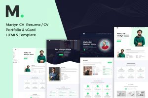 Download Martyn - CV/Resume/Portfolio/vCard HTML Template Personal portfolio, One page & Professional free resume website is easy with Martyn CV / Resume