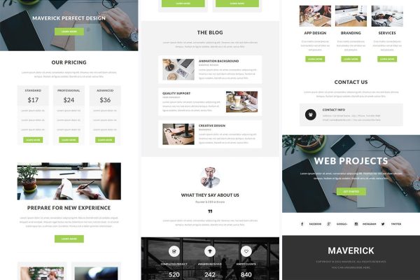 Download Maverick - Responsive Email + StampReady Builder Maverick is clean and modern email template is awesome design for your corporate and business email.