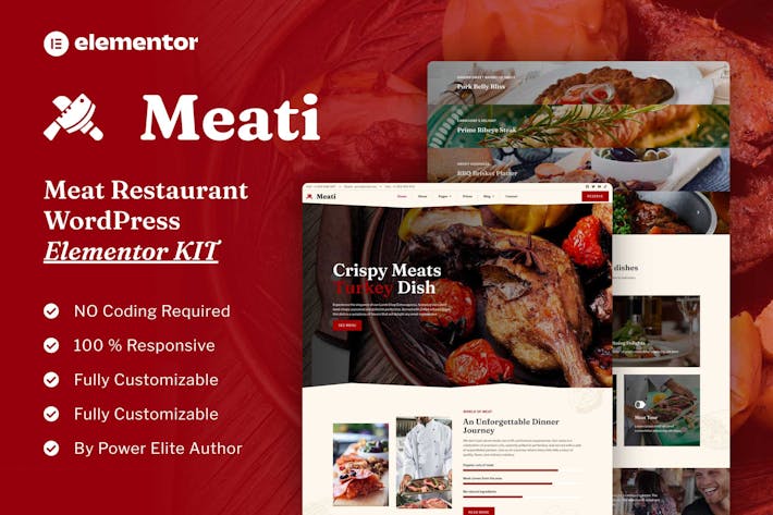 DOWNLOAD Meati - Meat Restaurant Elementor Template Kit