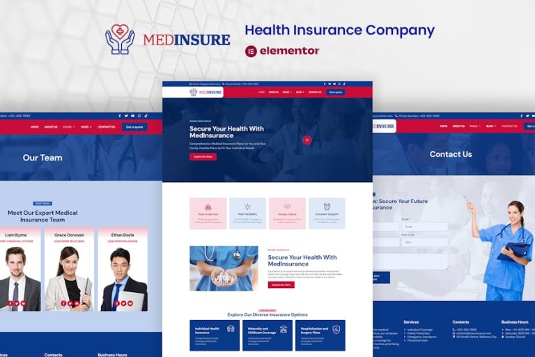 Download MedInsure - Health Insurance Company Elementor Pro Template Kit