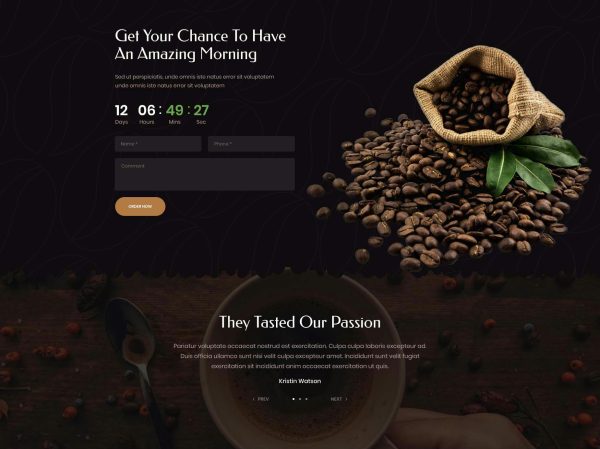 Download Mikkee - Coffee Landing Page HTML Template