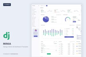Download Minia - Django Admin & Dashboard Template Minia is a simple and beautiful admin template built with Bootstrap ^5.2.0 and Django & Python.