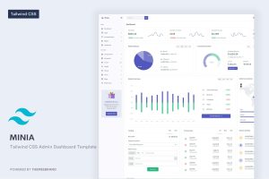 Download Minia - Tailwind CSS Admin & Dashboard Template Minia is a simple and beautiful admin template built with Tailwind CSS 3 and gulp.