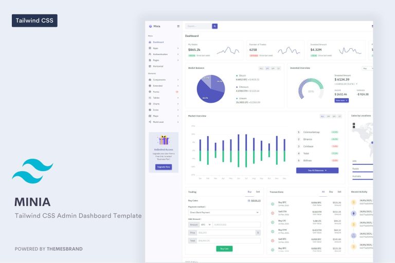 Minia - Tailwind CSS Admin & Dashboard Template Minia is a simple and ...