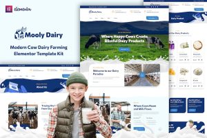 Download Mooly - Modern Cow Dairy Farming Elementor Template Kit
