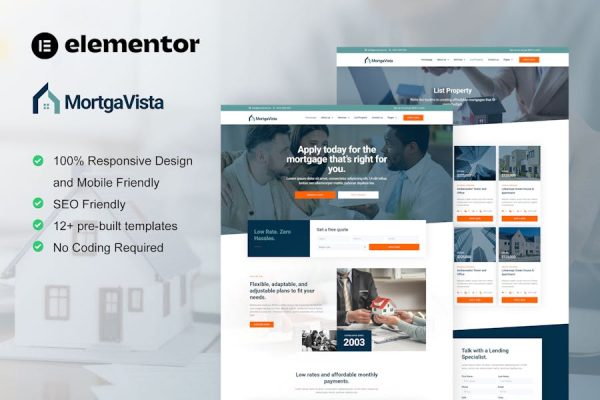 Download Mortgavista - Mortgage Elementor Pro Template Kit