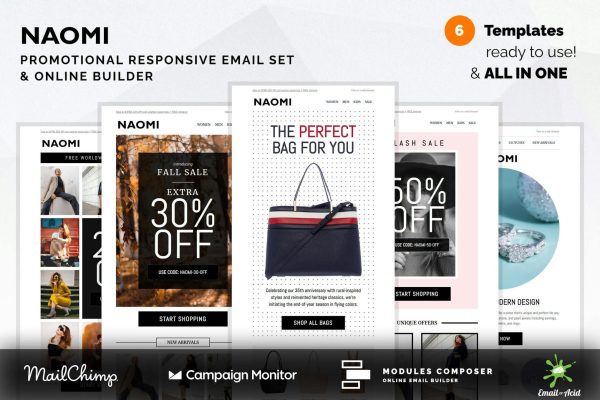 Download Naomi - Promotional Email Templates Set 47948248