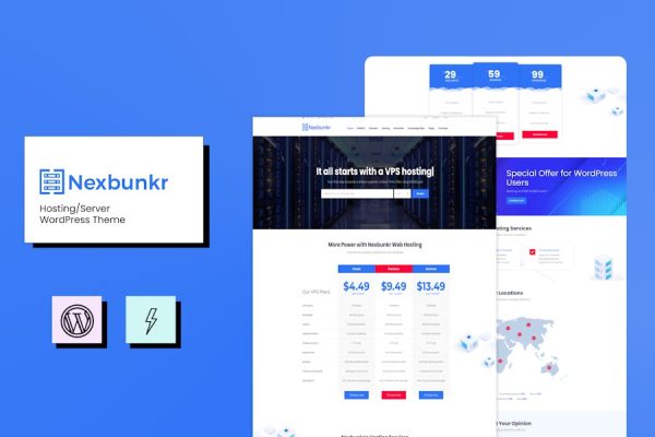 Download Nexbunker - Hosting/Server WordPress Theme + WHMCS