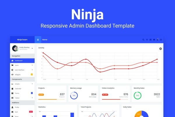 Download Ninja - Responsive Admin Dashboard Template Responsive Admin Dashboard Template