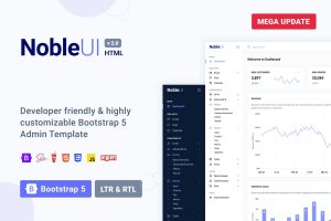 Download NobleUI - HTML Bootstrap 5 Admin Template Multipurpose Bootstrap 5 Admin Dashboard, Dark & Light Themes - LTR & RTL