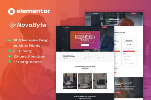 Download Novabyte - IT Solutions & Services Company Elementor Pro Template Kit