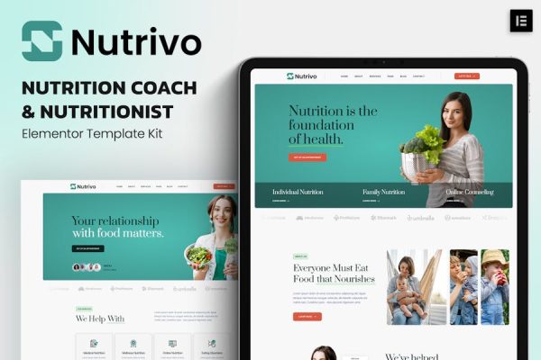 Download Nutrivo – Nutrition Coach & Nutritionist Elementor Template Kit