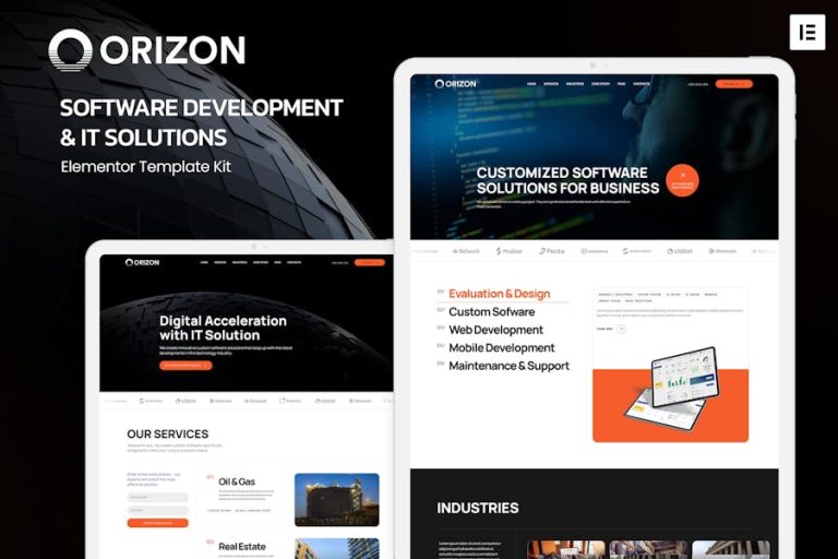 Download Orizon - Software Development & IT Solutions Elementor Template Kit