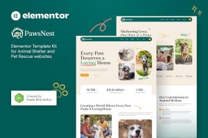 Download PawsNest – Animal Shelter & Pet Rescue Elementor Template Kit