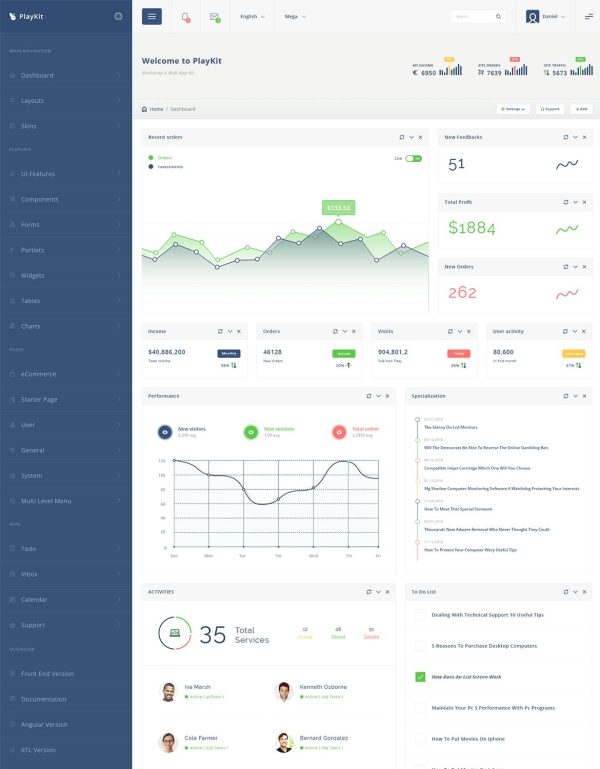 Download PlayKit - Web Application Kit & Dashboard admin, app, application, bootstrap, charts, crm, D3, dashboard, kit, panel, Ra-Themes, software