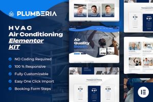 Download Plumberia - Air Conditioning & HVAC Repair Service Elementor Pro Template Kit