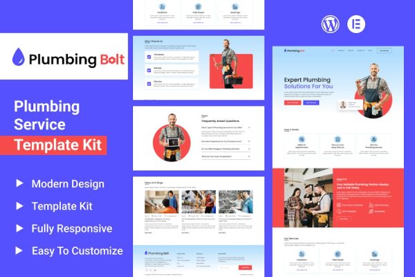Download Plumbing Bolt - Plumbing Services Elementor Template Kit